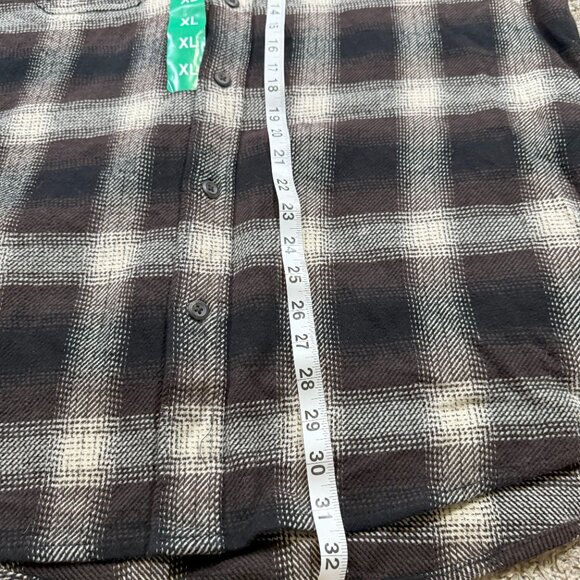 Orvis Heavyweight Flannel Shacket Lumberjack Button Up Shirt Brown/White XL NWT - Picture 6 of 6